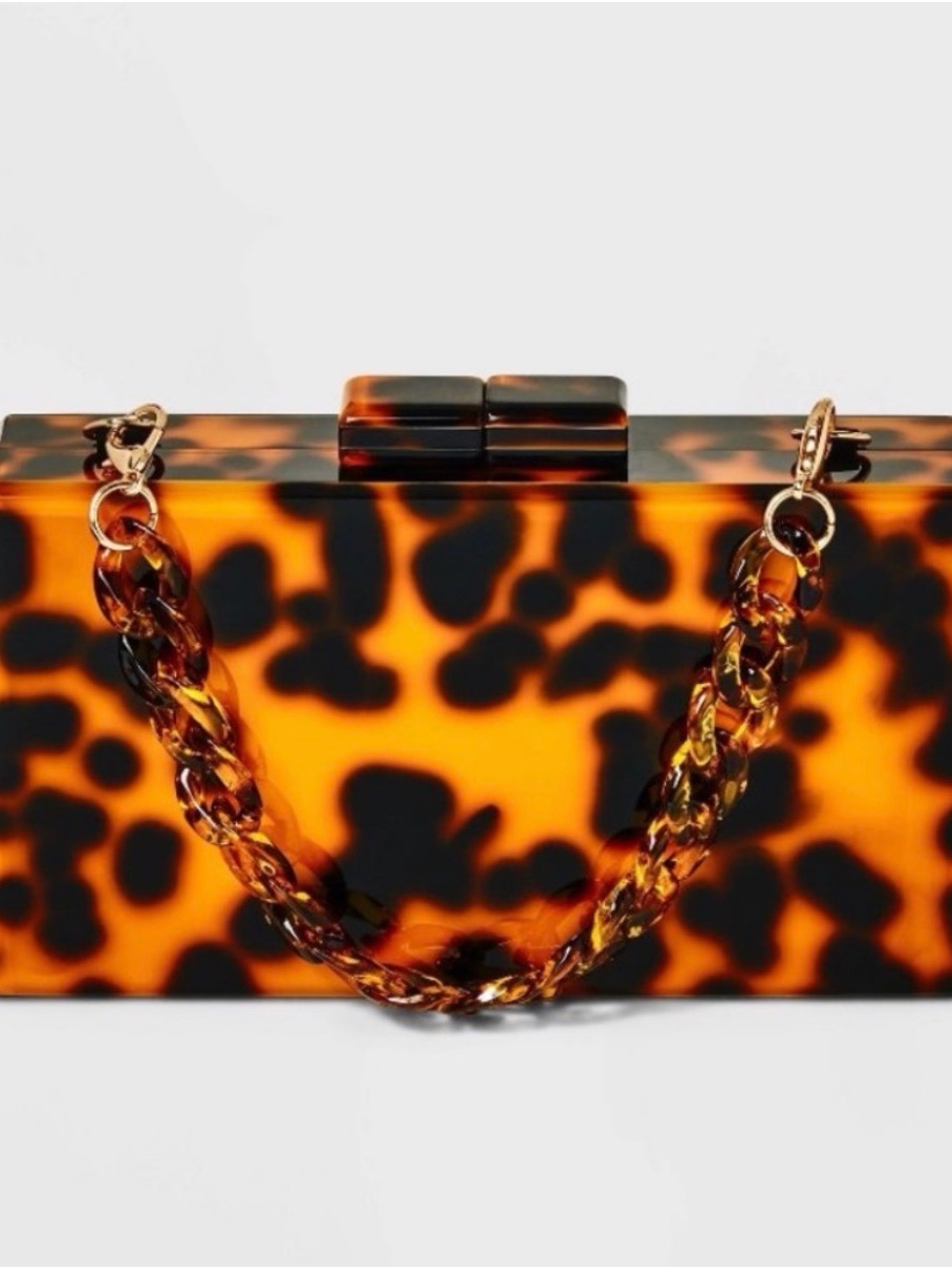 Minaudiere Clutch Bag - A New Day Brown/ Tortoise Print Nwt